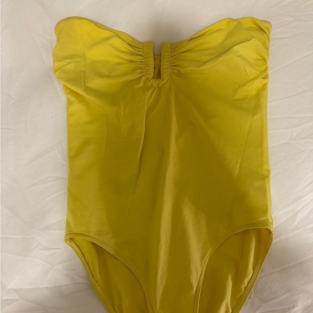 Eres bright yellow strapless bathing suit